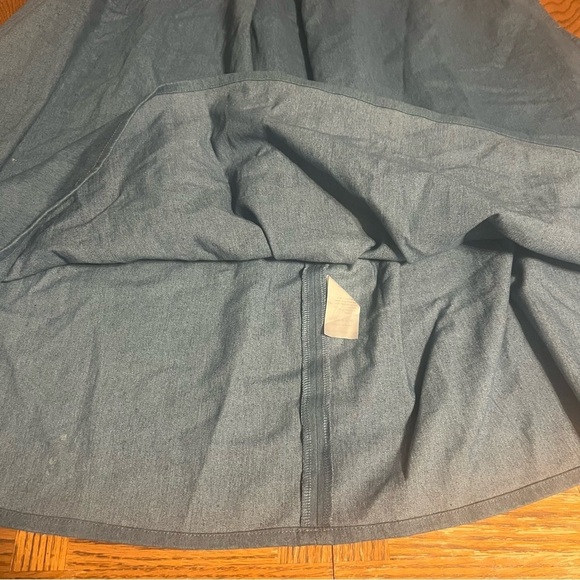 Naya Rea A-Line Pleated Denim Midi Skirt Sz UK 14 or US 10 High Waist Flowy Chic - Picture 10 of 16